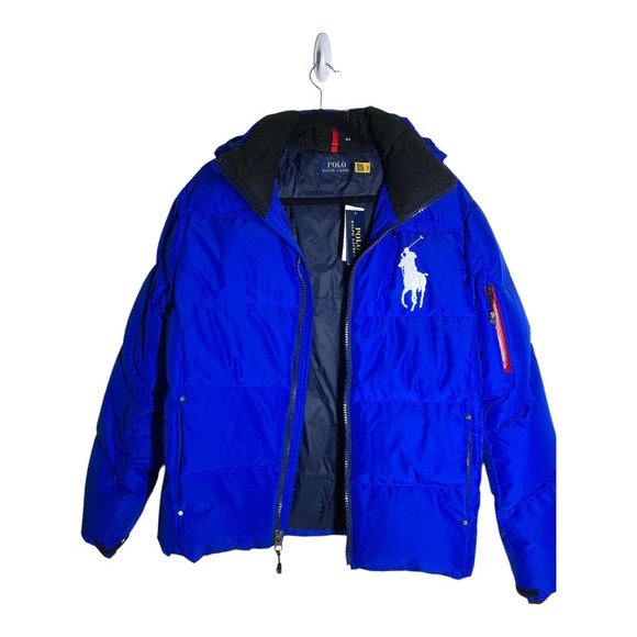 Polo Ralph Lauren Blue Big Pony Down Puffer Coat - Med - Picture 4 of 13